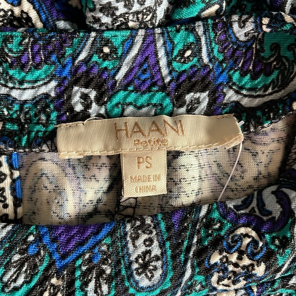 Haani New York Petite Blue Multicolored Paisley Print Bohemian Fit & Flare Dress - Picture 12 of 13